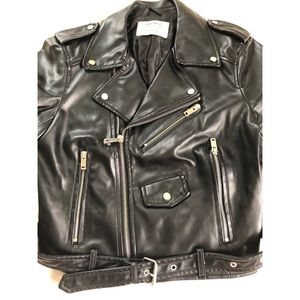 Zara Basic Faux Leather Moto Jacket sz XS